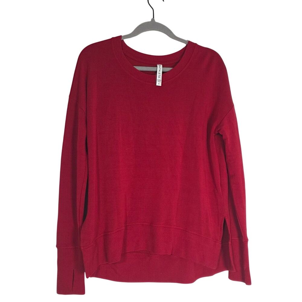 Athleta Baggy Luxe Sweatshirt Women's Small Thumbholes Cozy Loungewear Soft